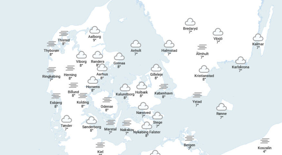 Der er udsigt til en lun dag med kun en smule regn.