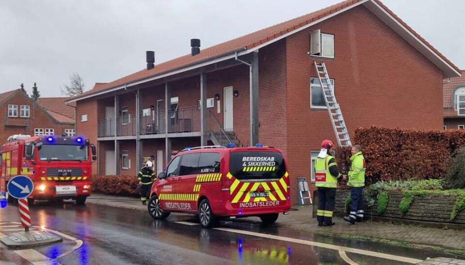 De to hunde blev reddet ud af den røgfyldte lejlighed.