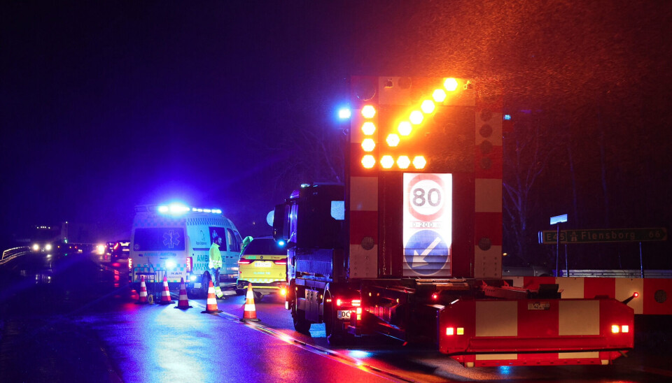 Vejen er spærret på motorvej