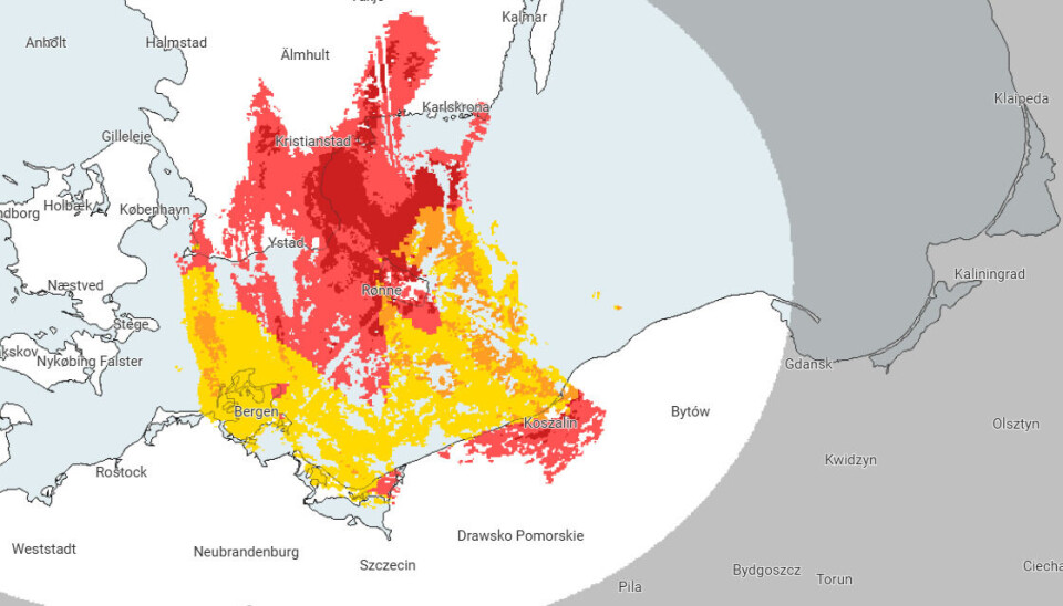 Der falder en del sne over Bornholm i disse timer