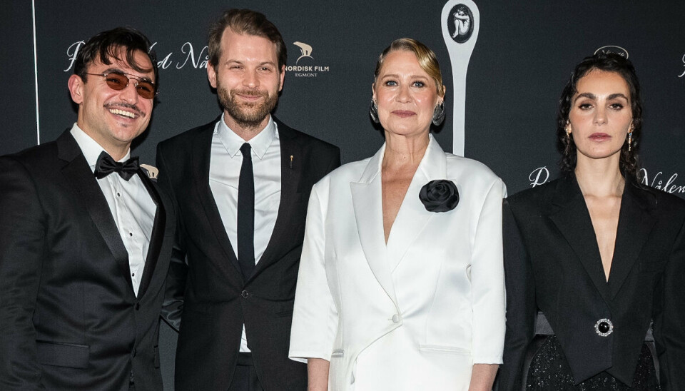 Besir Zeciri, Magnus von Horn, Trine Dyrholm og Vic Carmen Sonne til gallapremieren på filmen 'Pigen med nålen' i Imperial Biografen i København onsdag.