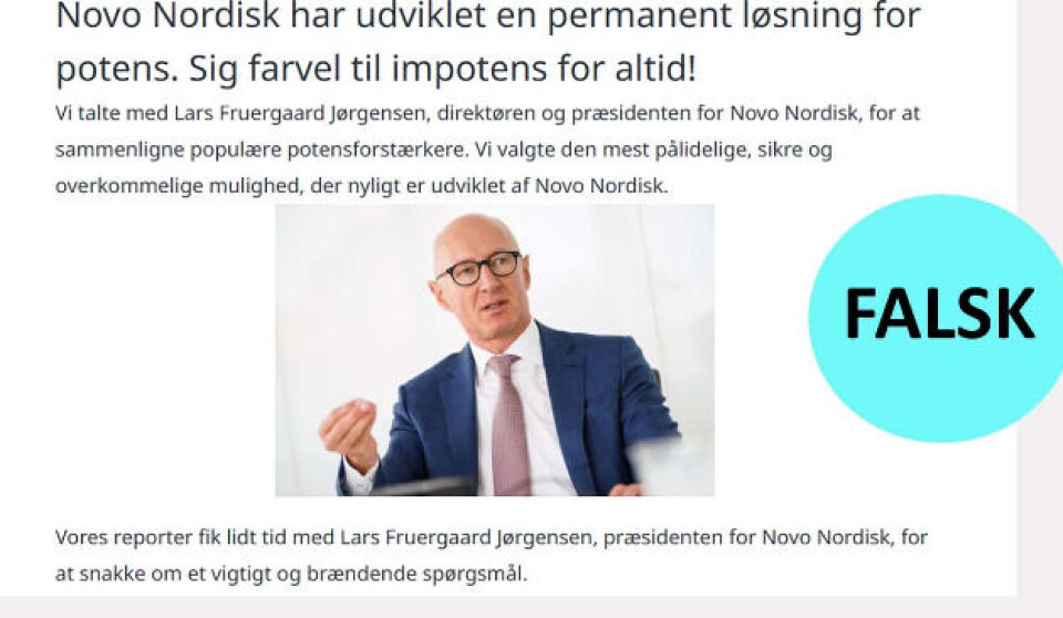 Det er denne falske annonce, som flere brugere er blevet mødt med.