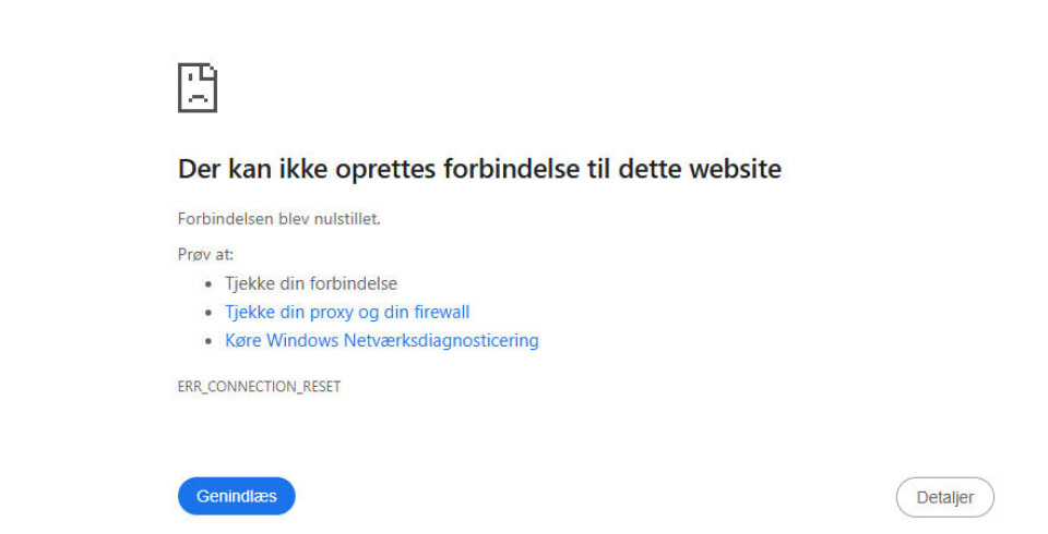 Dette er siden flere bliver mødt af, når de forsøger at tilgå X.
