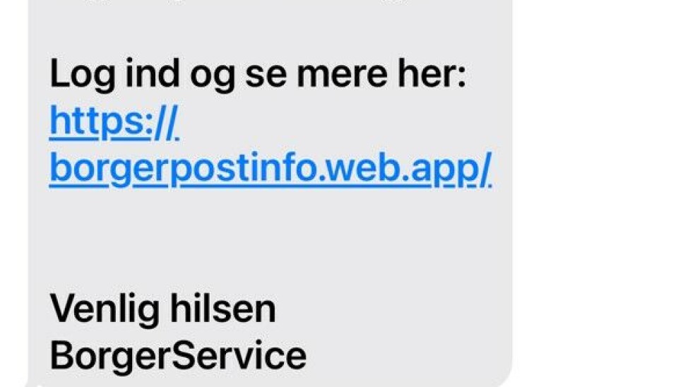Klik ikke på linket, hvis du har modtaget denne sms.