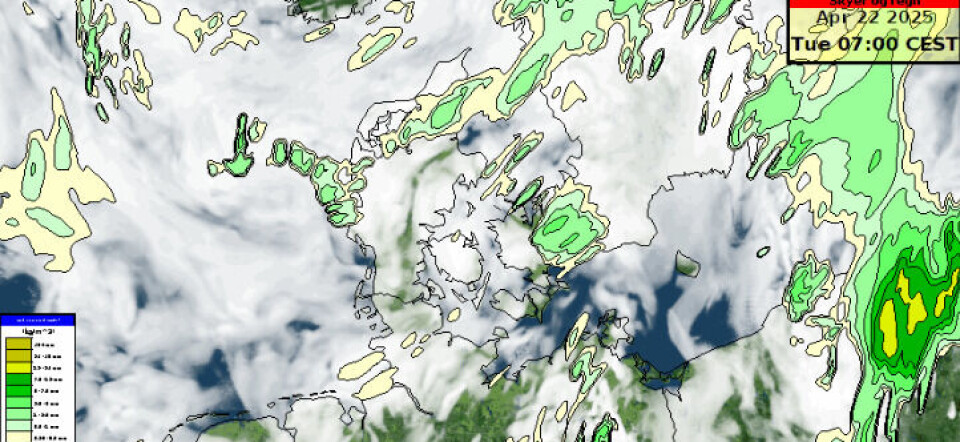 Sådan bliver vejret i løbet af tirsdagen.