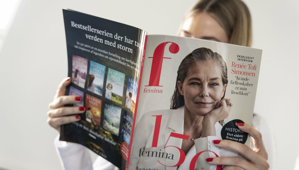Ugebladet Femina udkom egentlig for sidste gang på print torsdag den 29. februar 2024. Her var forfatter Renée Toft Simonsen på forsiden. Siden har Femina erkendt, at det var en fejl at udfase printmagasinet. Torsdag er ugebladet vendt tilbage på print igen. (Arkivfoto). - Foto: Thomas Traasdahl/Ritzau Scanpix