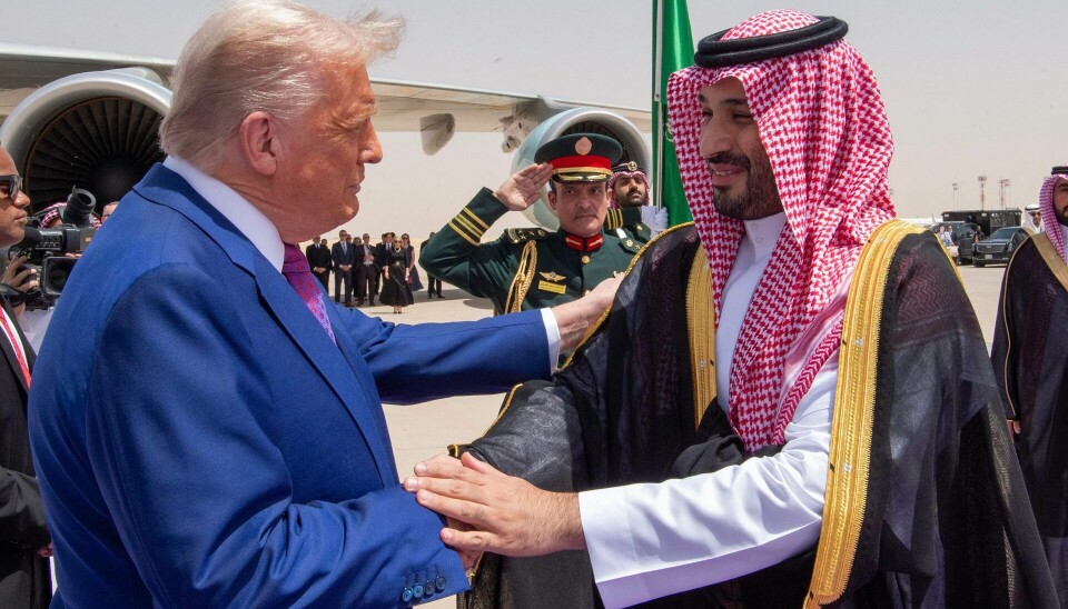 Her modtages Donald Trump af den saudiarabiske kronprins Mohammed bin Salman.