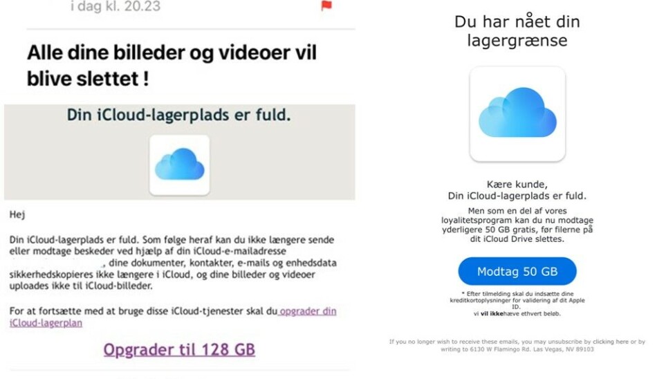 Sådan ser den falske mail ud.