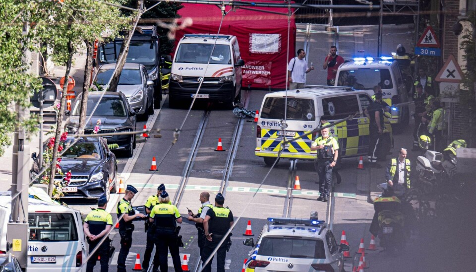Stedet hvor en niårig dreng mistede livet i Antwerpen, da han blev ramt af en politibil under udrykning.