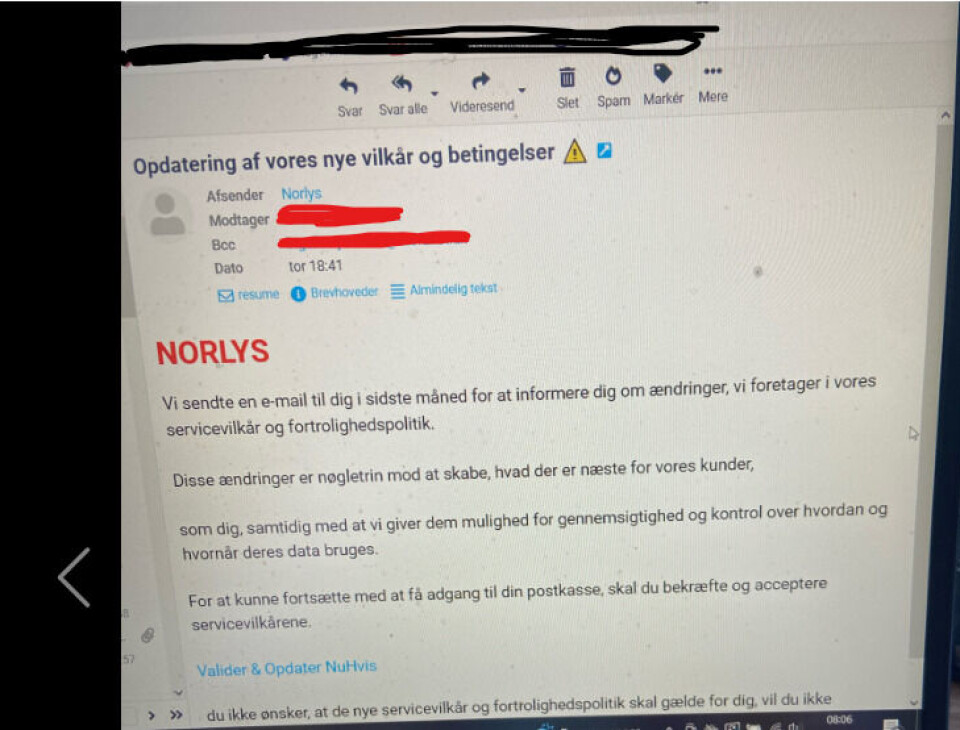 Sådan ser svindelmailen ud