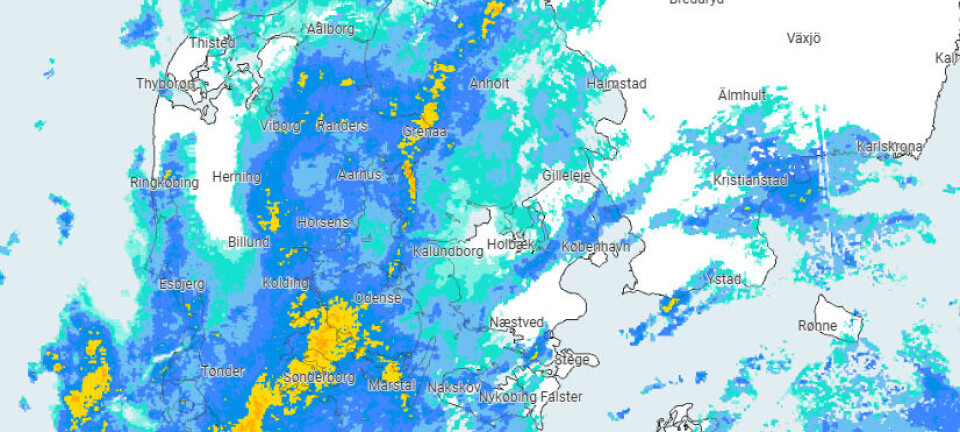 DMI: Rammer hele landet