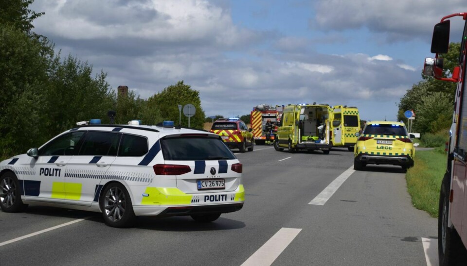 En kvinde blev kørt på hospitalet efter uheldet på Skakkenborgvej.