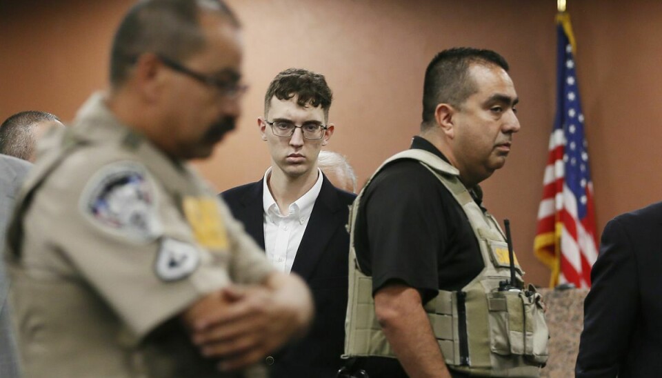 Patrick Crusius, der skød og dræbte 23 mennesker i et Walmart supermarked i El Paso i Texas for fire år siden, har erklæret sig skyldig i anklagerne. Han er idømt 90 livstidsdomme ved en føderal domstol - men kan stadig få dødsstraf, hvis sagen kommer for Texas' domstole. Billedet er fra et retsmøde i 2019.