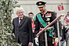 Kronprins Haakon ses her sammen med Italiens præsident Sergio Mattarella, der i øjeblikket er på officielt besøg i Norge.