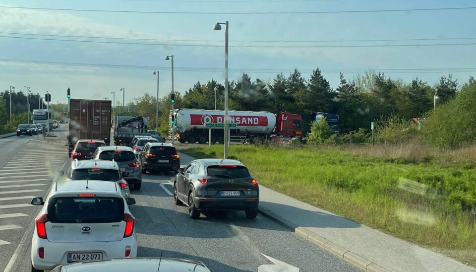 Også ved Horsens er der trafikale problemer. Også ved Horsens er der trafikale problemer.