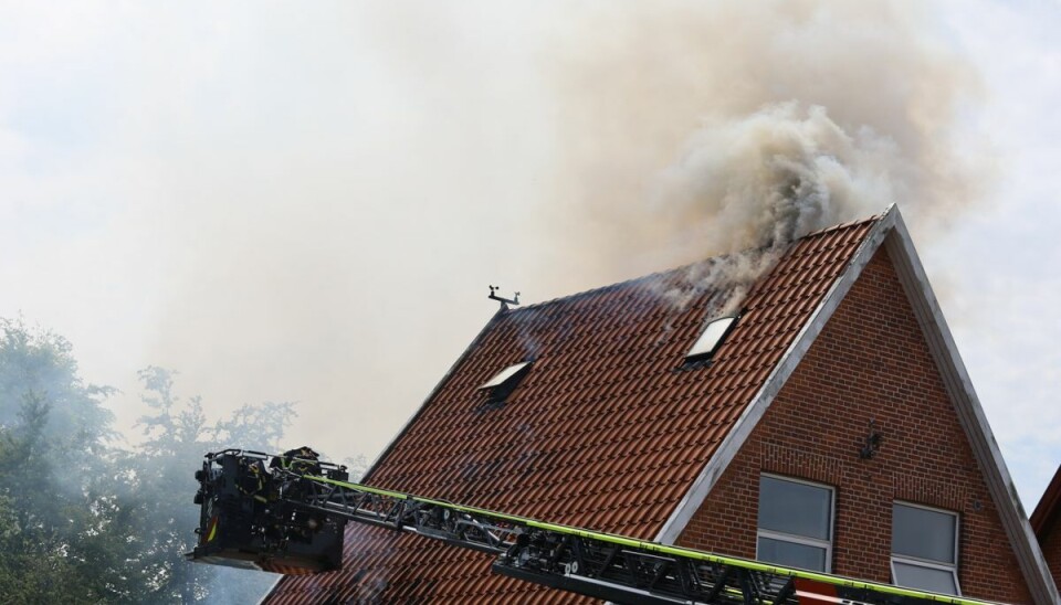 Brand på førstesalen i villaen i Middelfart. Brand på førstesalen i villaen i Middelfart.