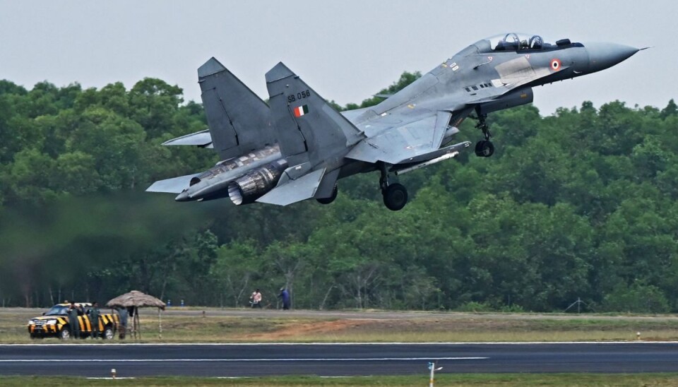 En Sukhoi Su-30 fighter. Her er der dog tale om et fly fra det indiske luftvåben. En Sukhoi Su-30 fighter. Her er der dog tale om et fly fra det indiske luftvåben.