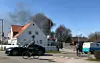 Kraftig brand i Blåvand mandag eftermiddag.
