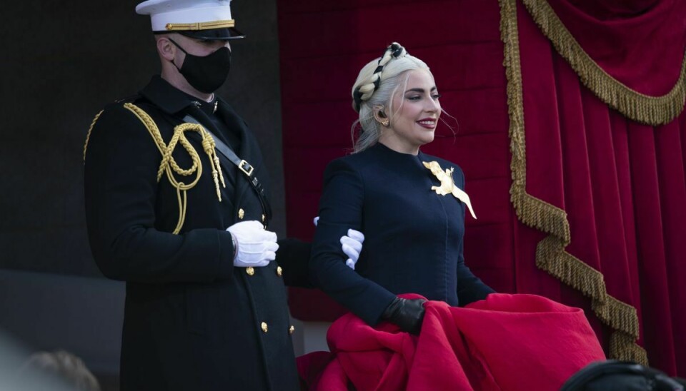 Lady Gaga ses her ved indsættelsen af Joe Biden som USA's præsident den 20. januar 2021.