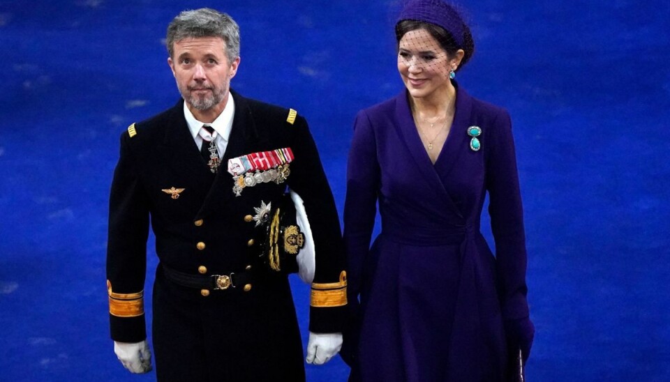 Kronprins Frederik og kronprinsesse Mary deltog i kroningen af kong Charles i Storbritannien den 6. maj 2023. (Arkivfoto). Kronprins Frederik og kronprinsesse Mary deltog i kroningen af kong Charles i Storbritannien den 6. maj 2023. (Arkivfoto).
