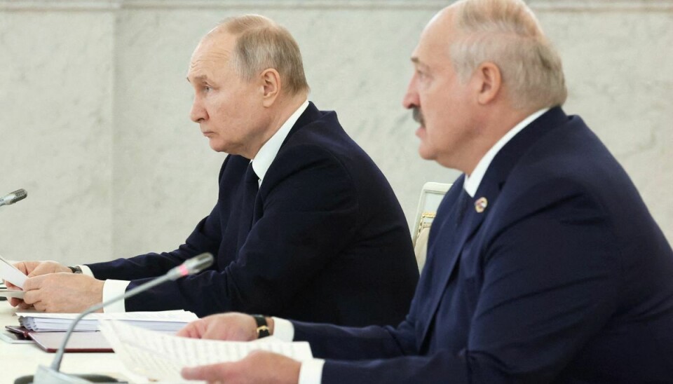 Den russiske præsident Vladimir Putin sammen med Hvideruslands præsident Alexander Lukashenko.