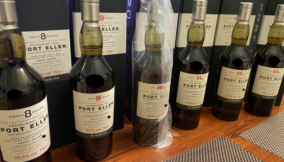 En enkelt flaske Port Ellen whisky kan have en værdi af op til cirka 50.000 kroner.