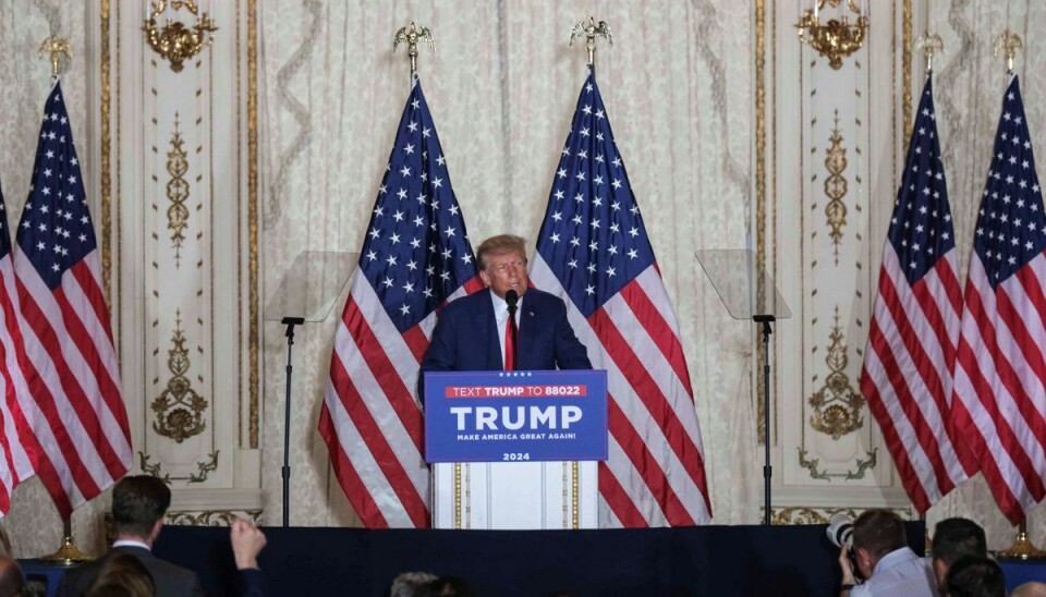 Donald Trumps tale kommer, efter at han er blevet præsenteret for 34 forskellige anklager i New York. Donald Trumps tale kommer, efter at han er blevet præsenteret for 34 forskellige anklager i New York.