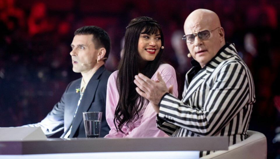 Simon Kvam, Kwamie Liv og Thomas Blachman under X Factor liveshowet finale i Arena Randers, fredag den 31. marts 2023.