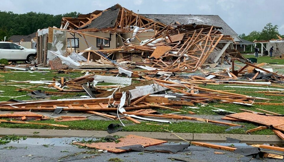 Det er langtfra første gang, at Mississippi bliver ramt af en tornado. Her ser ødelæggelserne efter en tornado i den amerikanske delstat i april 2020. (Arkivfoto).