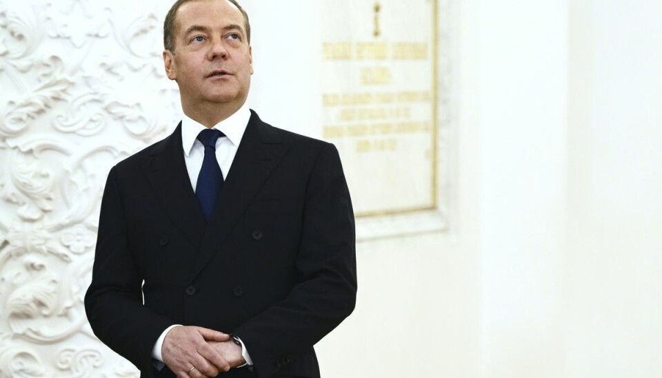 Ruslands eks-præsident og næstformand for Ruslands sikkerhedsråd, Dmitry Medvedev. Ruslands eks-præsident og næstformand for Ruslands sikkerhedsråd, Dmitry Medvedev.
