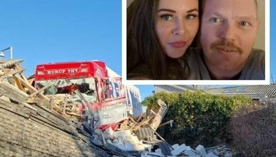 Lars og Louise Hansen har været ude for en bizar lastbilulykke, hvor de begge fik deres livs chok.