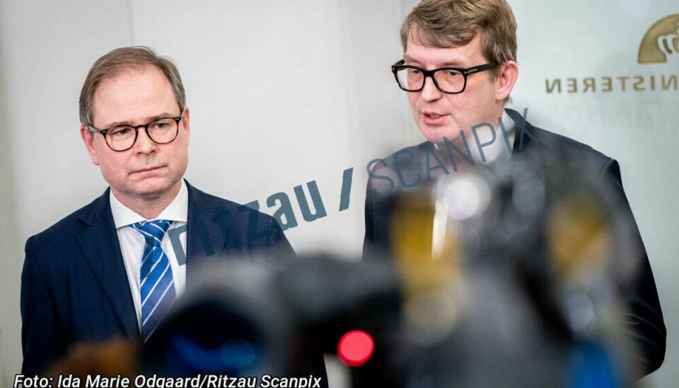 Finansminister Nicolai Wammen (S) og økonomiminister Troels Lund Poulsen (V) præsenterer de overordnede rammer for inflationshjælpen på et doorstep-pressemøde fredag klokken 9.30.