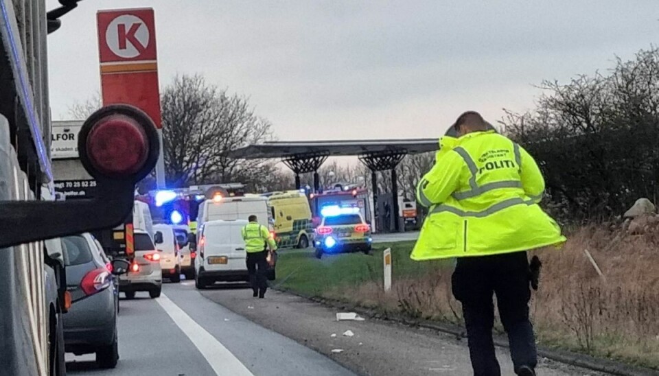 Ulykken er sket ved Vestmotorvejen torsdag eftermiddag. Ulykken er sket ved Vestmotorvejen torsdag eftermiddag.
