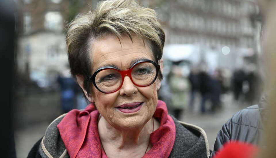 Ghita Nørby ankommer til journalist og forfatter Lise Nørgaards bisættelse fra Sankt Pauls Kirke i København, lørdag 14. januar 2023.