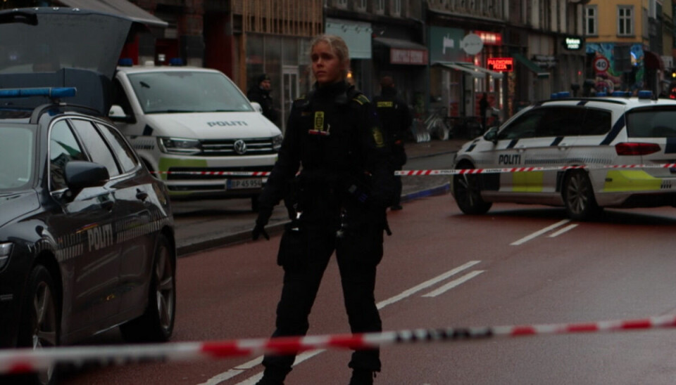 Nørrebrogade blev afspærret efter overfaldet.