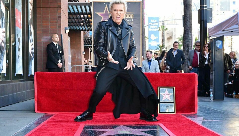Billy Idol ved sin stjerne på Hollywood Walk of Fame fredag.