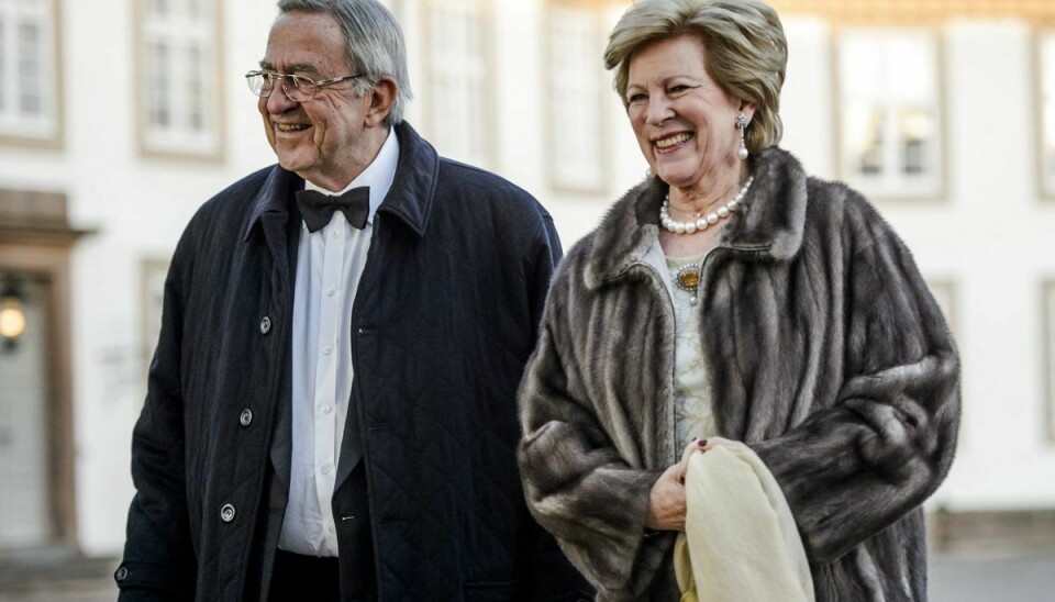 Dronning Anne-Marie og kong Konstantin sese her på besøg i København i april 2015 i forbindelse med dronning Margrethes 75-års fødselsdag.