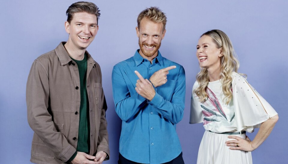 Jacob Holst Mouritzen, Tobias Hansen og Anne Glad udgør det nye hold i DR-programmet 'Kender du typen?'. (PR-foto).