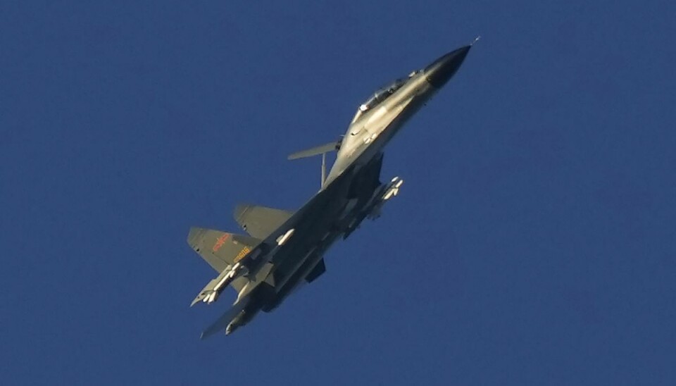 Et kinesisk J-11-fly var faretruende tæt på at kollidere med et amerikansk fly i sidste uge. (Arkivfoto). Et kinesisk J-11-fly var faretruende tæt på at kollidere med et amerikansk fly i sidste uge. (Arkivfoto).