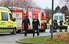 EOD, politi, beredskab og ambulance er til stede.