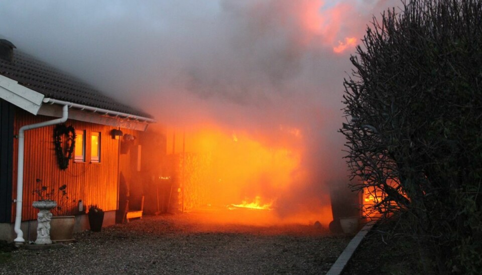 En årvågen person opdagede branden og fik ringet 112.