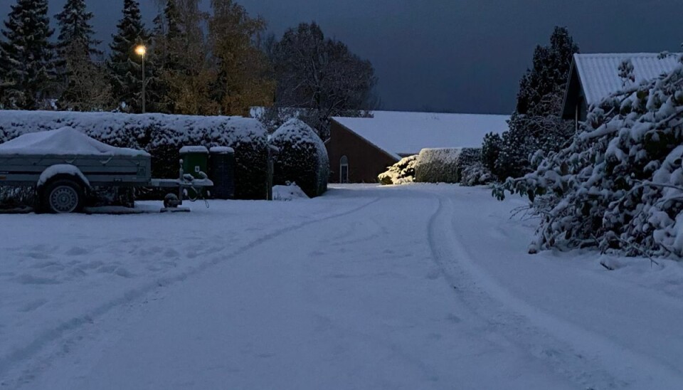 På Bornholm er der også faldet sne.