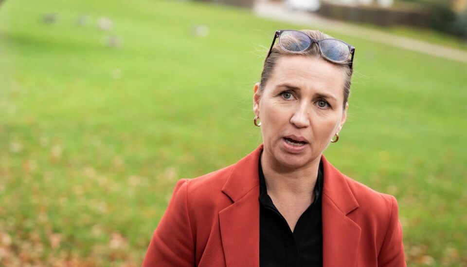 Mette Frederiksen fra Socialdemokratiet (S) efter et fælles møde som en del af regeringsforhandlingerne på Marienborg i Kongens Lyngby, mandag den 14 november 2022. Temaet for mødet var børn og unges trivsel og dannelse.