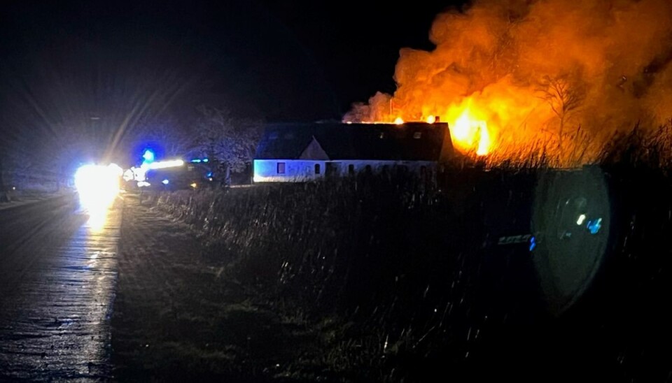 Gårdbrand i Aarsballe ved Rønne på Bornholm.