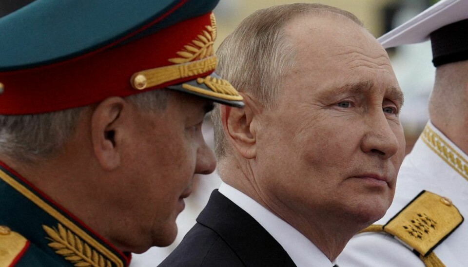 Ruslands præsident Vladimir Putin og hans forsvarsminister Sergei Shoigu.