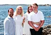 Den norske kronprinsfamilie ses her under deres sommerferie på Dvergsøya i 2019.