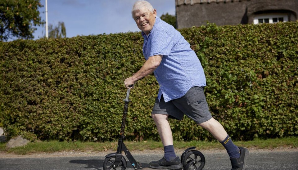 'Lille Palle' får ungerne til at skrige af grin, når han kommer drønende forbi dem på sit løbehjul. Palle Scherz Andersen 'Lille Palle' får ungerne til at skrige af grin, når han kommer drønende forbi dem på sit løbehjul. Palle Scherz Andersen