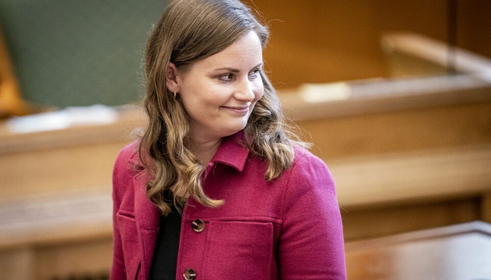 Mai Villadsen under åbningsdebatten i Folketinget i København. Mai Villadsen under åbningsdebatten i Folketinget i København.