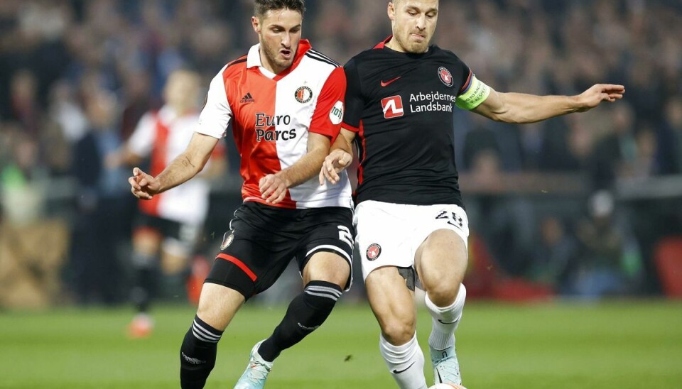 Anfører Erik Sviatchenko stod for målet til 2-2, da FCM gæstede Feyenoord i Rotterdam. Anfører Erik Sviatchenko stod for målet til 2-2, da FCM gæstede Feyenoord i Rotterdam.