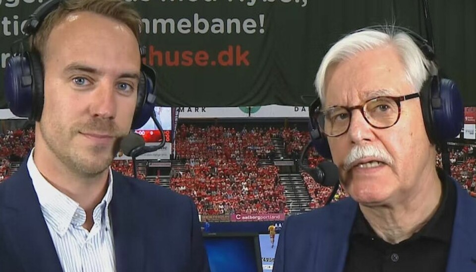 Jonas Risager Nyhøj og Bent Nyegaard skal fremover kommentere herrelandsholdet i håndbold på TV 2. (PR-foto). Jonas Risager Nyhøj og Bent Nyegaard skal fremover kommentere herrelandsholdet i håndbold på TV 2. (PR-foto).